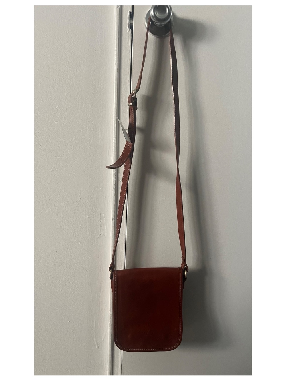 Vera Pelle brown leather crossbody bag
